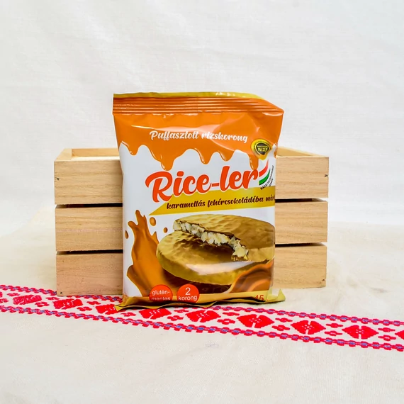 Rice-ler puffasztott rizskorong karamellás fehércsokoládéba mártva 45g