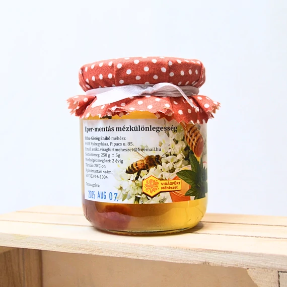 Virágfürt Méhészet Bazsalikom ízesítésű akácméz 250 g